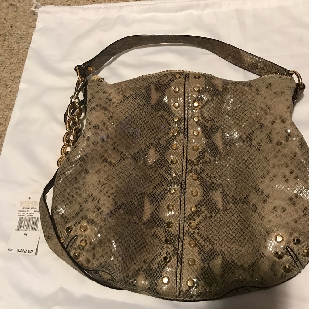 Michael Kors Uptown Astor Angora Python Purse - image 1